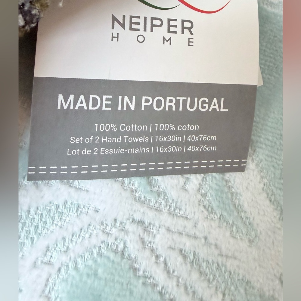 Neiper Aqua Floral Towels set of 8 bath towels - Picture 7 of 16